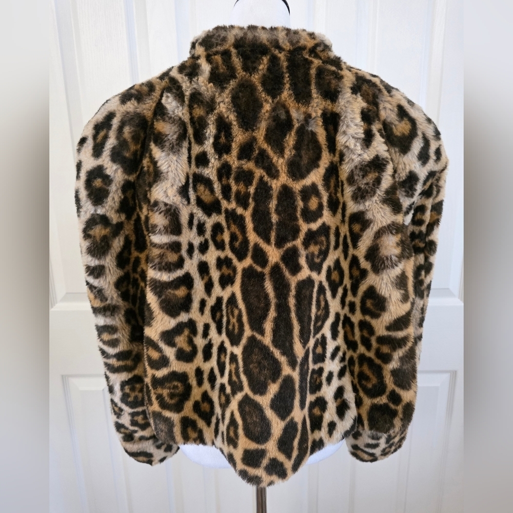 Vintage MONDI faux Fur Leopard Statement Coat-Made In Germany-Y2K Mob Wife Lux - Picture 6 of 15